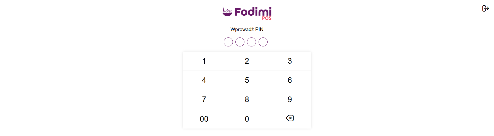 Ekran Wprowadź PIN z klawiaturą numeryczną
