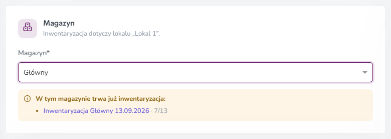 Informacja, że w magazynie trwa już inwentaryzacja