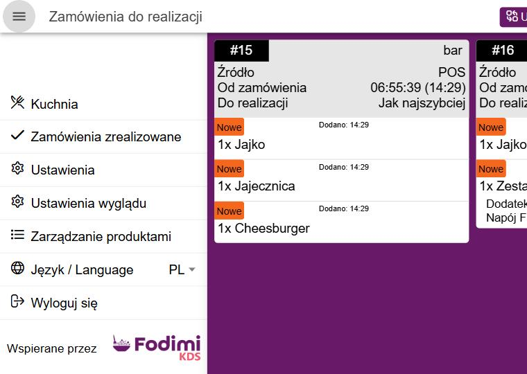 Pozycja Język / Language w menu aplikacji