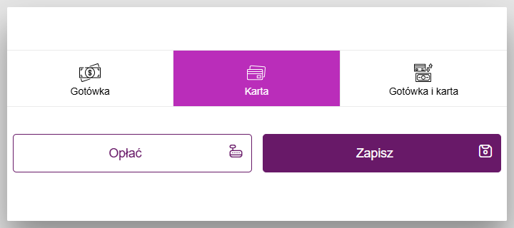 Okno zmiany formy płatności